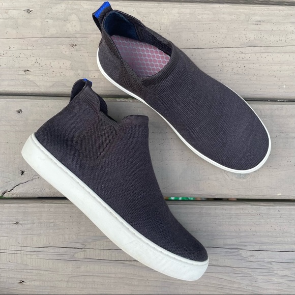 Rothy’s The Chelsea Merino Wool Espresso knit sneaker boots size 8 - Picture 3 of 16